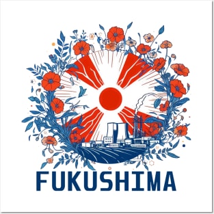 Floral Fukushima Nuclear Disaster Symbol Posters and Art